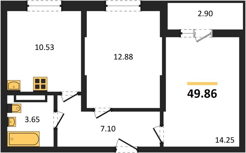 Фото №1: 2-комнатная квартира 49 м² - Краснодар, мкр. Карасунский внутригородской округ