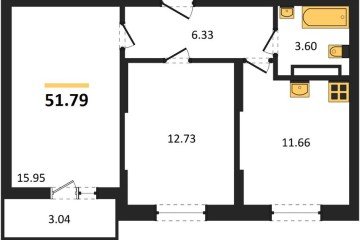 Фото №1: 2-комнатная квартира 51 м² - Краснодар, мкр. Карасунский внутригородской округ, 