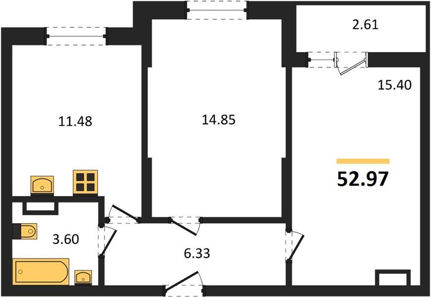 Фото №1: 2-комнатная квартира 52 м² - Краснодар, Карасунский внутригородской округ, 