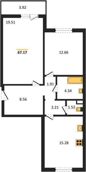 Фото №1: 2-комнатная квартира 67 м² - Майкоп, ул. Владимира Жоги, 4
