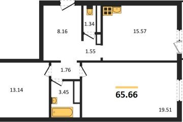 Фото №1: 2-комнатная квартира 65 м² - Майкоп, ул. Владимира Жоги, 4