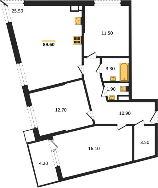 Фото №1: 3-комнатная квартира 89 м² - Краснодар, Прикубанский внутригородской округ, мкр. Парк Победы
