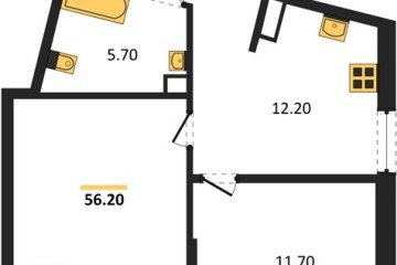 Фото №1: 2-комнатная квартира 56 м² - Краснодар, мкр. Парк Победы, 