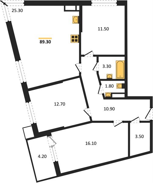 Фото №1: 3-комнатная квартира 89 м² - Краснодар, Прикубанский внутригородской округ, мкр. Парк Победы