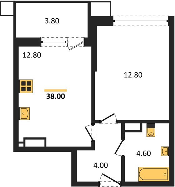 Фото №1: 1-комнатная квартира 38 м² - Краснодар, Прикубанский внутригородской округ, мкр. Парк Победы