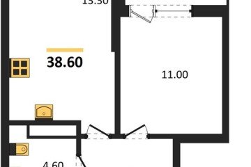 Фото №1: 1-комнатная квартира 38 м² - Краснодар, мкр. Парк Победы, 