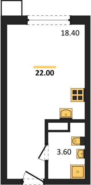 Фото №1: Студия 22 м² - Краснодар, Прикубанский внутригородской округ, мкр. Парк Победы