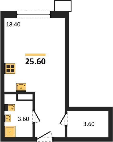 Фото №1: Студия 25 м² - Краснодар, Прикубанский внутригородской округ, мкр. Парк Победы