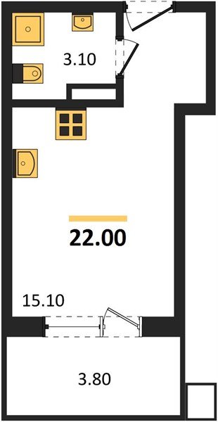 Фото №1: Студия 22 м² - Краснодар, Прикубанский внутригородской округ, мкр. Парк Победы