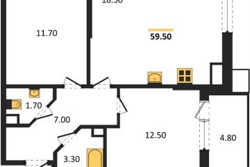 Фото №1: 2-комнатная квартира 59 м² - Краснодар, мкр. Парк Победы, 