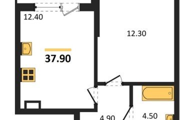 Фото №1: 1-комнатная квартира 37 м² - Краснодар, мкр. Парк Победы, 