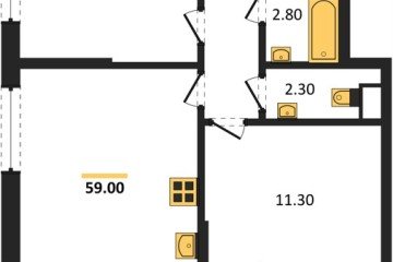 Фото №1: 2-комнатная квартира 59 м² - Краснодар, мкр. Парк Победы, 