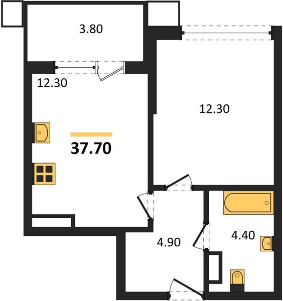 Фото №1: 1-комнатная квартира 37 м² - Краснодар, Парк Победы