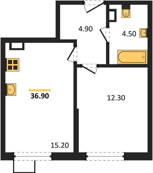 Фото №1: 1-комнатная квартира 36 м² - Краснодар, Парк Победы