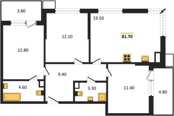 Фото №1: 3-комнатная квартира 81 м² - Краснодар, мкр. Парк Победы, 