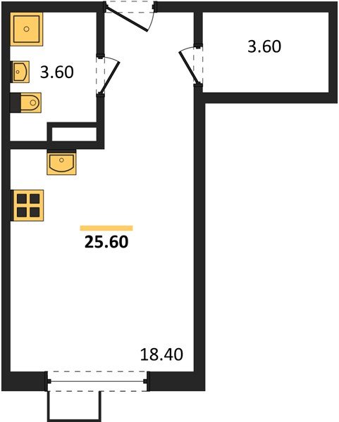 Фото №1: Студия 25 м² - Краснодар, Прикубанский внутригородской округ, мкр. Парк Победы