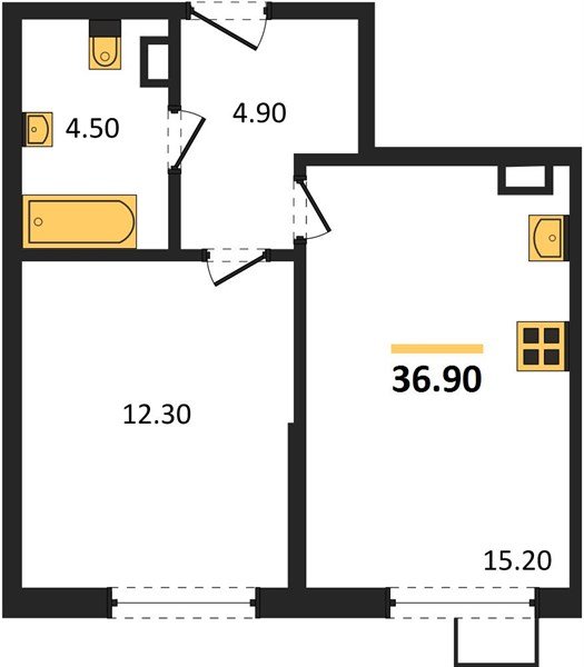 Фото №1: 1-комнатная квартира 36 м² - Краснодар, Прикубанский внутригородской округ, мкр. Парк Победы