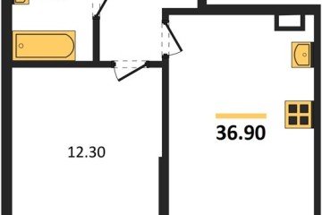 Фото №1: 1-комнатная квартира 36 м² - Краснодар, мкр. Парк Победы, 