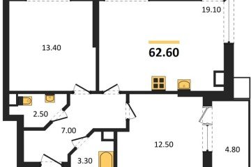 Фото №1: 2-комнатная квартира 62 м² - Краснодар, мкр. Прикубанский внутригородской округ, 