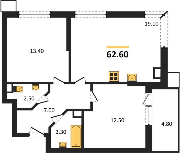 Фото №1: 2-комнатная квартира 62 м² - Краснодар, Парк Победы, мкр. Прикубанский внутригородской округ