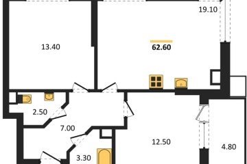 Фото №1: 2-комнатная квартира 62 м² - Краснодар, мкр. Прикубанский внутригородской округ, 