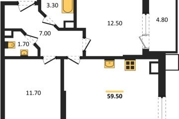 Фото №1: 2-комнатная квартира 59 м² - Краснодар, мкр. Прикубанский внутригородской округ, 