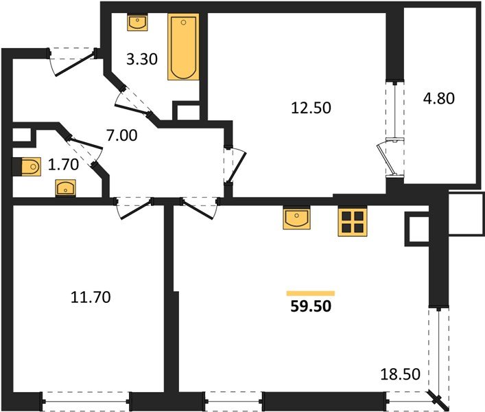 Фото №1: 2-комнатная квартира 59 м² - Краснодар, Парк Победы, мкр. Прикубанский внутригородской округ