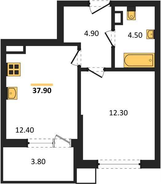 Фото №1: 1-комнатная квартира 37 м² - Краснодар, Парк Победы, мкр. Прикубанский внутригородской округ
