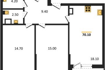 Фото №1: 2-комнатная квартира 70 м² - Краснодар, мкр. Прикубанский внутригородской округ, 