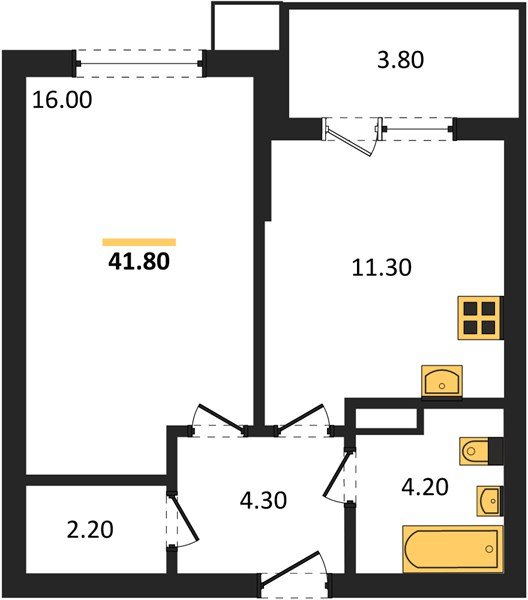 Фото №1: 1-комнатная квартира 41 м² - Краснодар, Парк Победы, мкр. Прикубанский внутригородской округ
