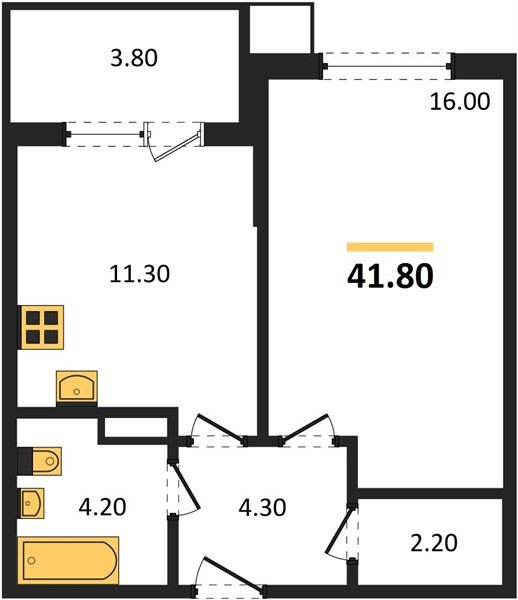Фото №1: 1-комнатная квартира 41 м² - Краснодар, Парк Победы, мкр. Прикубанский внутригородской округ