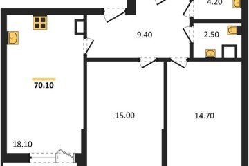 Фото №1: 2-комнатная квартира 70 м² - Краснодар, мкр. Прикубанский внутригородской округ, 