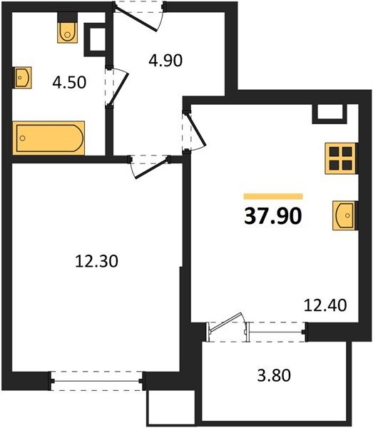 Фото №1: 1-комнатная квартира 37 м² - Краснодар, Парк Победы, мкр. Прикубанский внутригородской округ