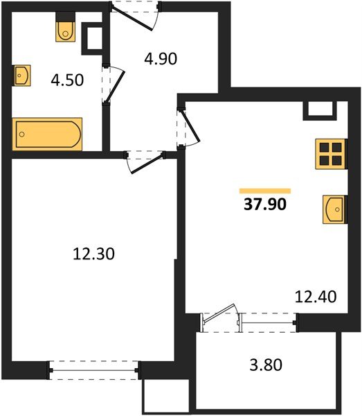 Фото №1: 1-комнатная квартира 37 м² - Краснодар, Парк Победы, мкр. Прикубанский внутригородской округ