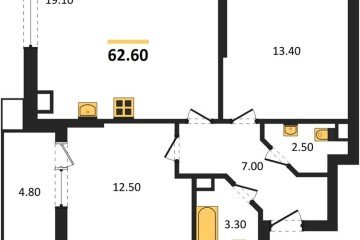 Фото №1: 2-комнатная квартира 62 м² - Краснодар, мкр. Прикубанский внутригородской округ, 