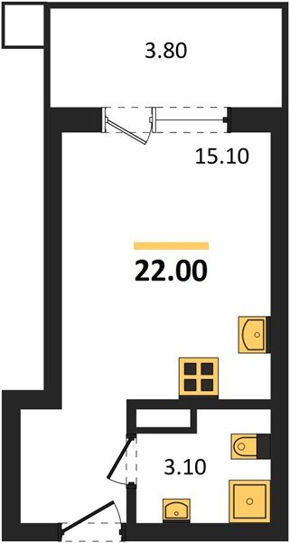 Фото №1: Студия 22 м² - Краснодар, Парк Победы, мкр. Прикубанский внутригородской округ
