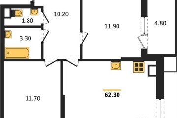 Фото №1: 2-комнатная квартира 62 м² - Краснодар, мкр. Парк Победы, 