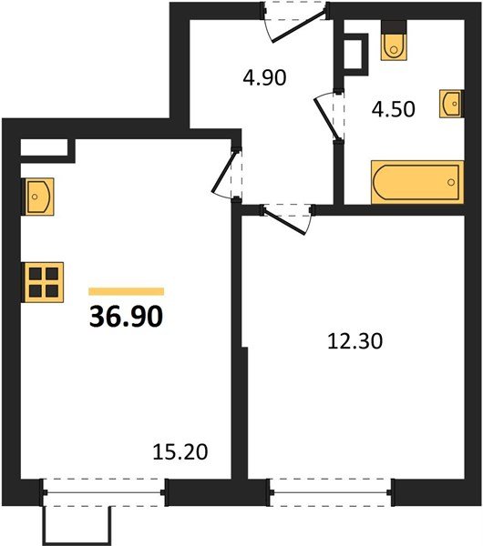 Фото №1: 1-комнатная квартира 36 м² - Краснодар, Парк Победы