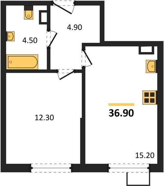 Фото №1: 1-комнатная квартира 36 м² - Краснодар, Парк Победы