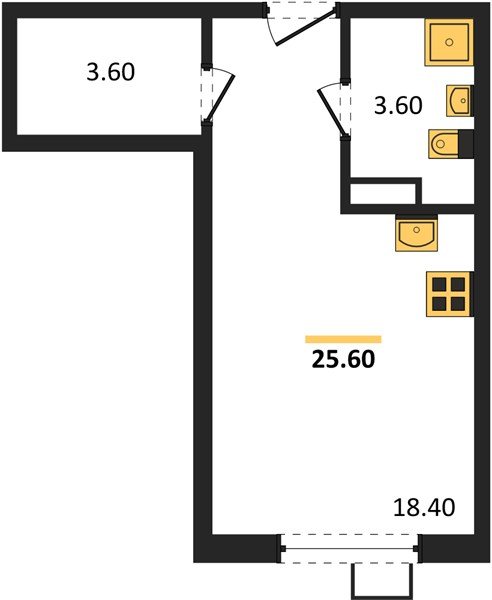 Фото №1: Студия 25 м² - Краснодар, Парк Победы