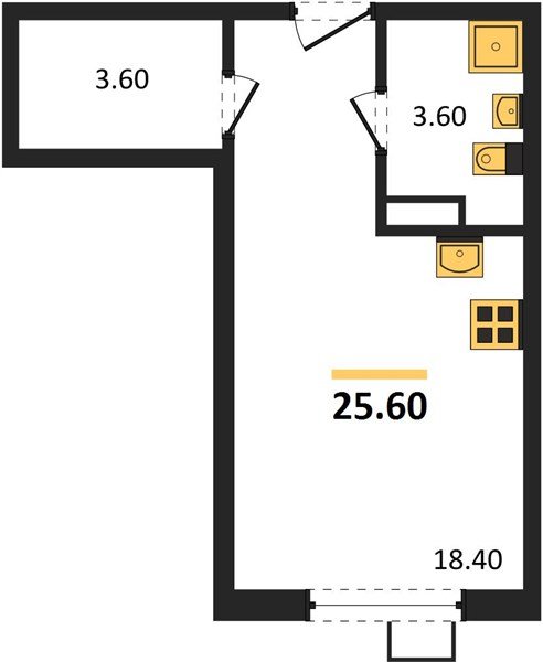 Фото №1: Студия 25 м² - Краснодар, Прикубанский внутригородской округ, мкр. Парк Победы