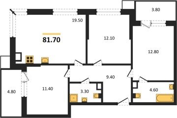 Фото №1: 3-комнатная квартира 81 м² - Краснодар, мкр. Парк Победы, 
