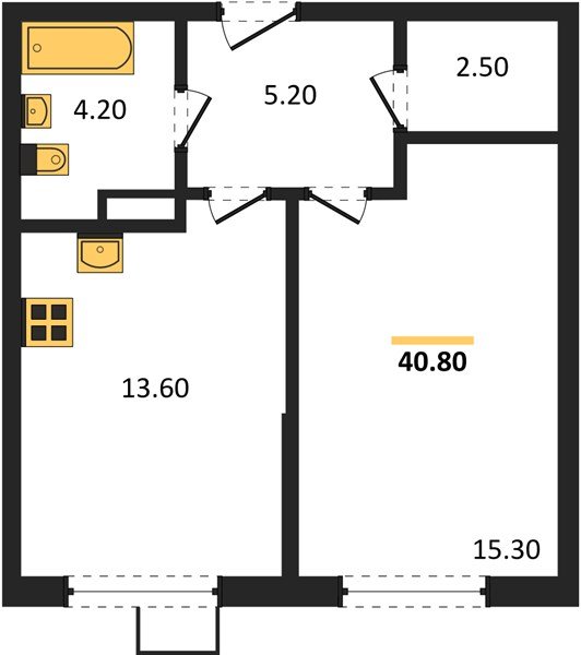 Фото №1: 1-комнатная квартира 40 м² - Краснодар, Прикубанский внутригородской округ, мкр. Парк Победы