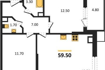 Фото №1: 2-комнатная квартира 59 м² - Краснодар, мкр. Парк Победы, 