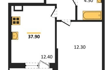 Фото №1: 1-комнатная квартира 37 м² - Краснодар, мкр. Парк Победы, 