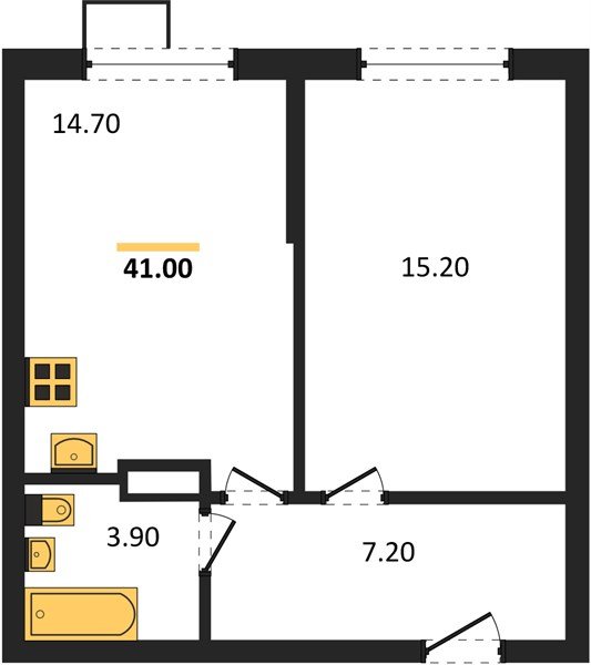 Фото №1: 1-комнатная квартира 41 м² - Краснодар, Прикубанский внутригородской округ, мкр. Парк Победы