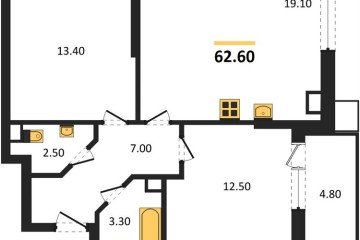 Фото №1: 2-комнатная квартира 62 м² - Краснодар, мкр. Парк Победы, 