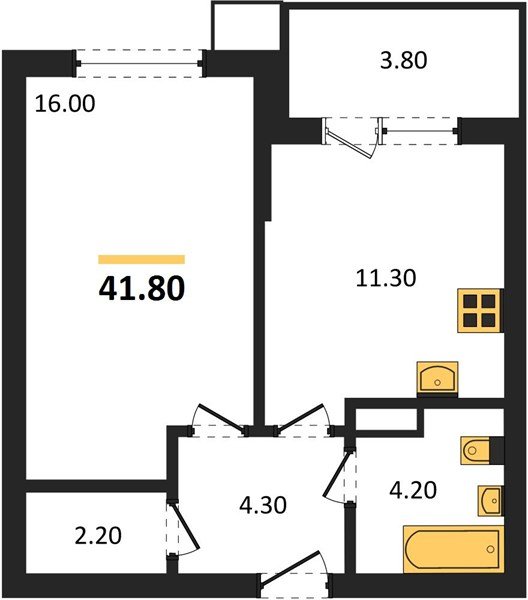 Фото №1: 1-комнатная квартира 41 м² - Краснодар, Прикубанский внутригородской округ, мкр. Парк Победы