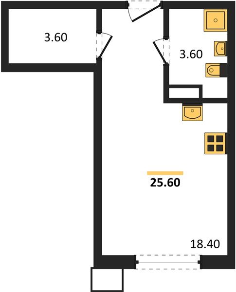 Фото №1: Студия 25 м² - Краснодар, Прикубанский внутригородской округ, мкр. Парк Победы
