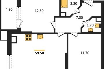 Фото №1: 2-комнатная квартира 59 м² - Краснодар, мкр. Парк Победы, 